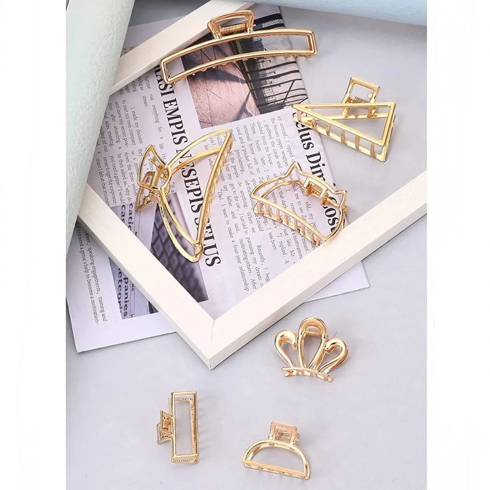 Gold Tone Metal Hair Claw Hair Clip
